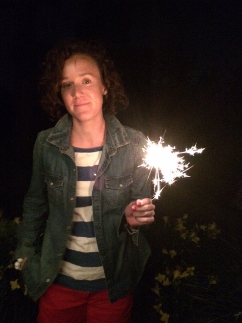 The wife getting her 4th of July sparkler on