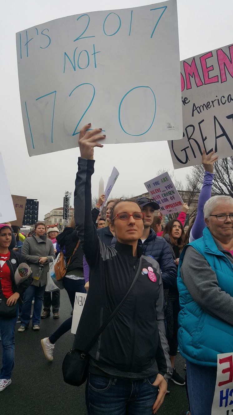 '2017 not 1720' protest sign